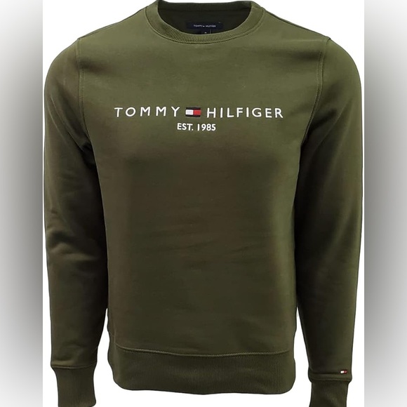 Tommy Hilfiger Men's Dark Green Crewneck Sweater - Picture 2 of 9